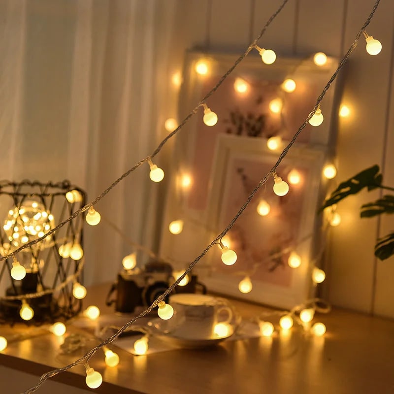 Outdoor Solar String Fairy Lights with Frosted Globe Bulbs and LED Yard Lighting - Image 7