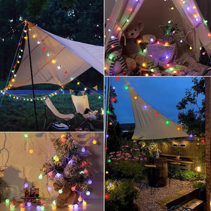 Outdoor Solar String Fairy Lights with Frosted Globe Bulbs and LED Yard Lighting - Image 9
