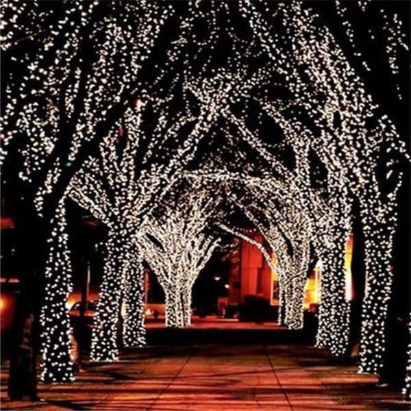Outdoor Solar String Lights and Fairy with 100 LED Bulbs and Ground Stake for Garden Landscape - Image 1