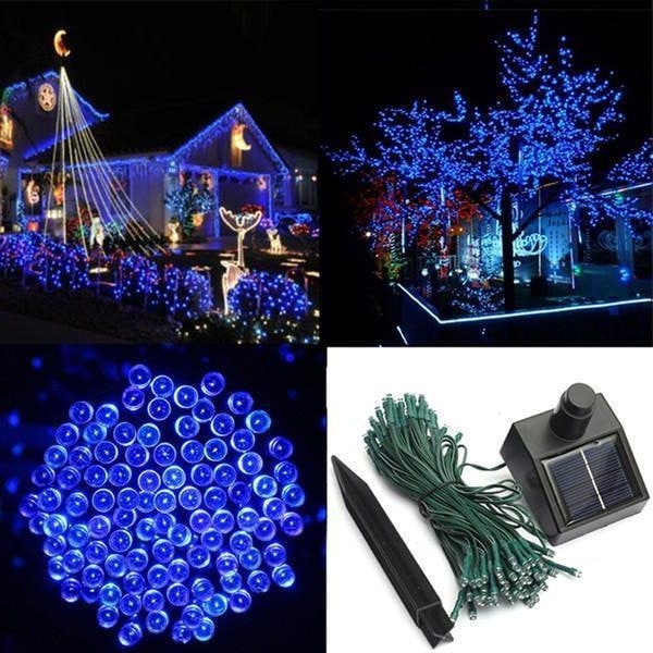 Outdoor Solar String Lights and Fairy with 100 LED Bulbs and Ground Stake for Garden Landscape - Image 7