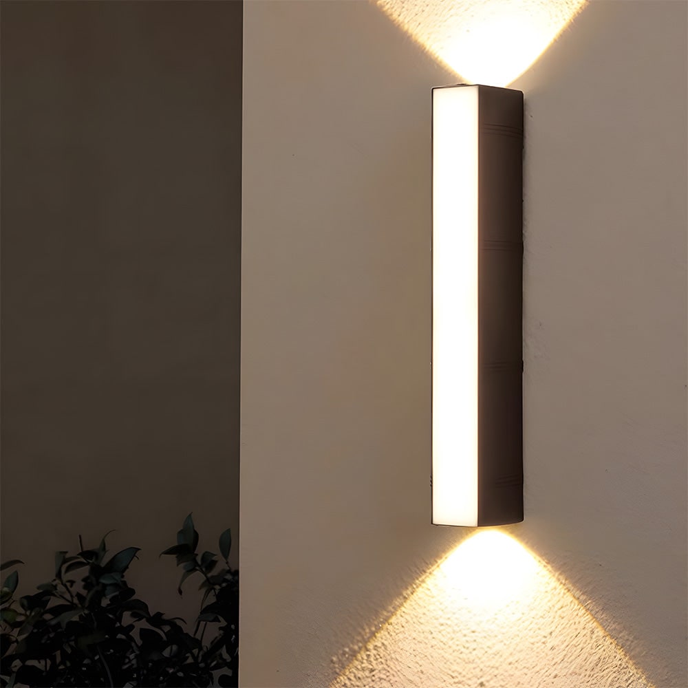 Outdoor Wall Sconce with Up and Down LED Lighting and Modern Minimalist Design - Image 1