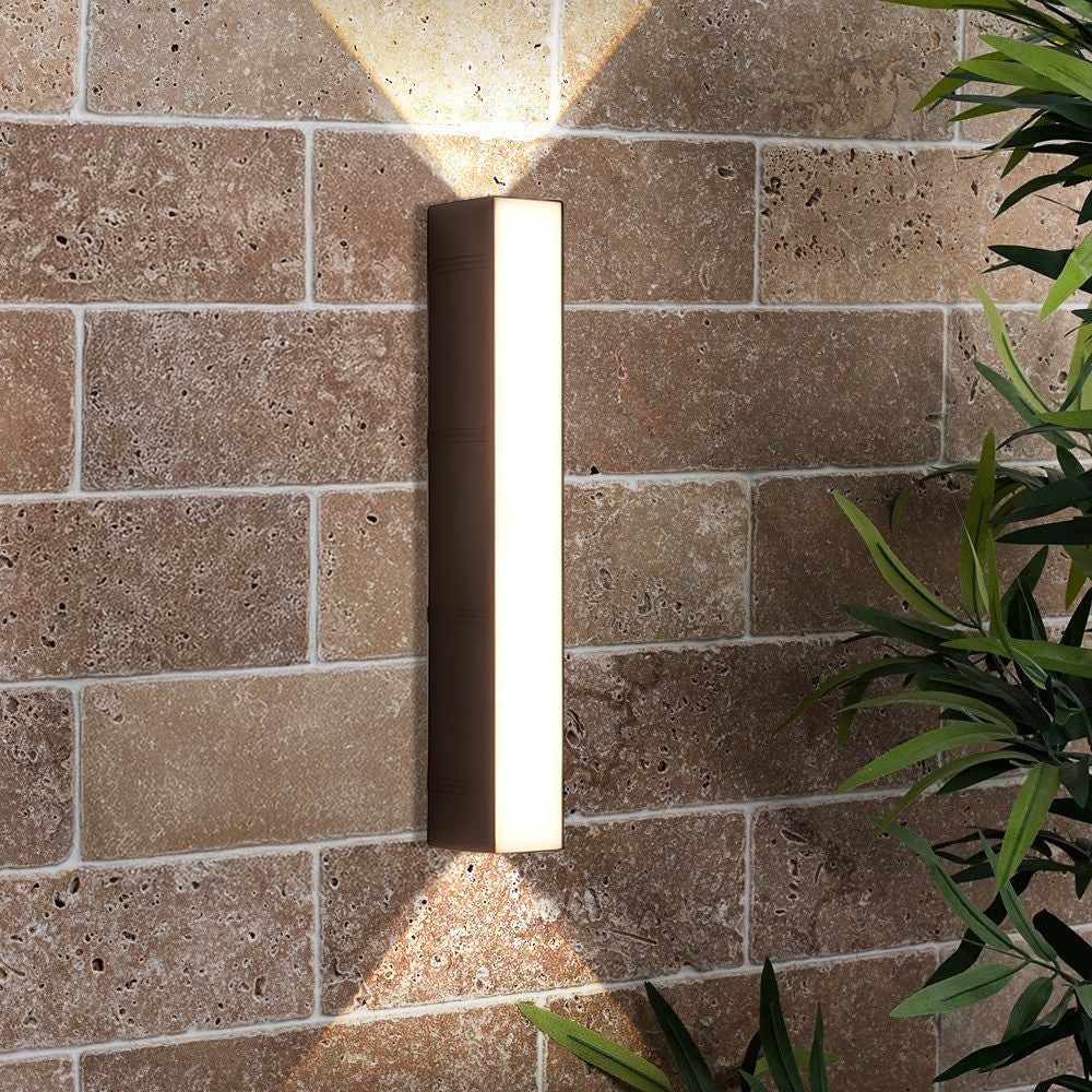 Outdoor Wall Sconce with Up and Down LED Lighting and Modern Minimalist Design - Image 2