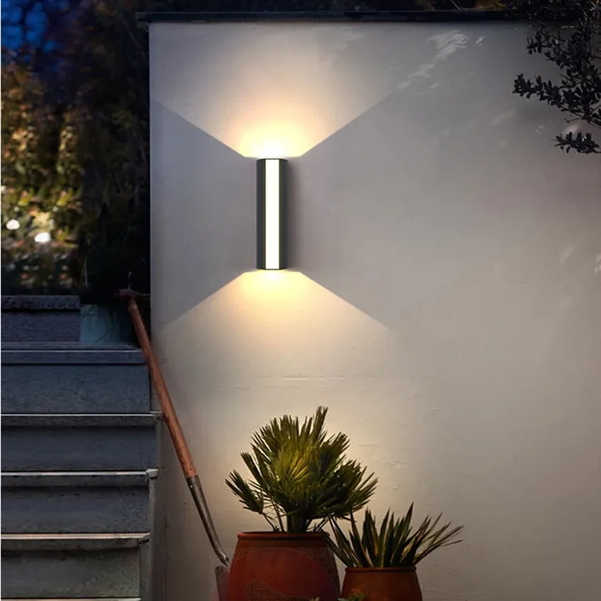 Outdoor Wall Sconce with Up and Down LED Lighting and Modern Minimalist Design - Image 4