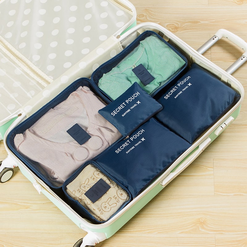 Packing Cubes and Compression Bags Travel Organizer Set with Mesh Pouches and Zipper Closures - Image 1