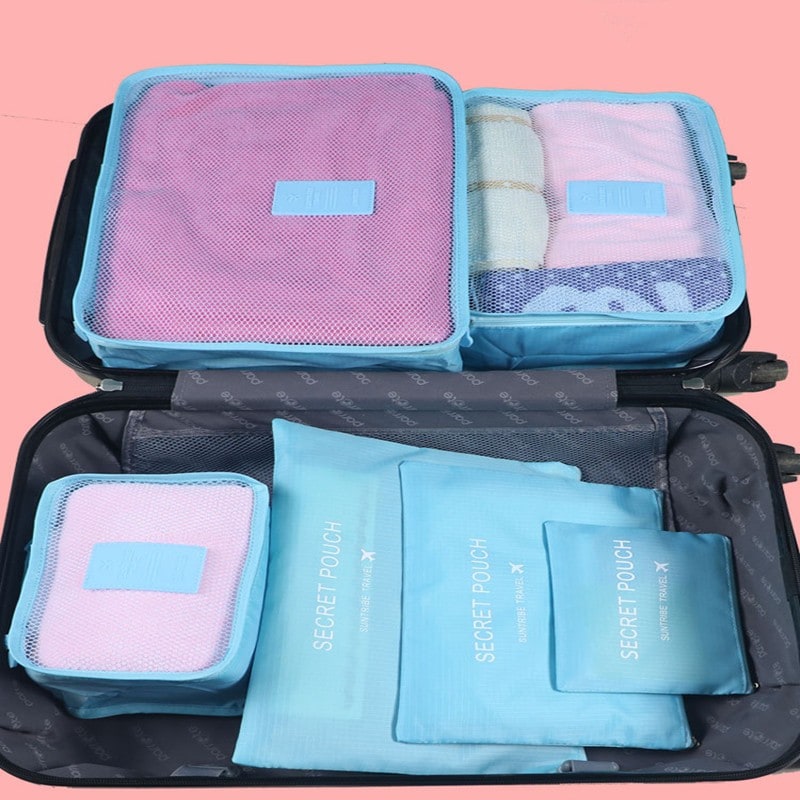 Packing Cubes and Compression Bags Travel Organizer Set with Mesh Pouches and Zipper Closures - Image 2