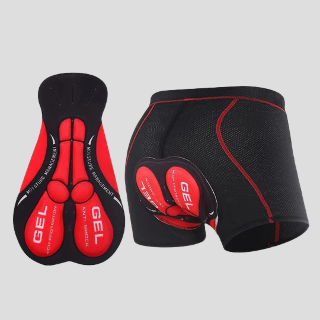 Padded Bike Shorts with Gel Seat Cushion and Mesh Panels - Image 2