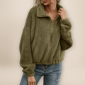 Cozy Zip-Up Jacket with Soft Collar - Fashionable and Warm