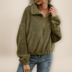 Cozy Zip-Up Jacket with Soft Collar - Fashionable and Warm