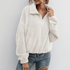 Cozy Zip-Up Jacket with Soft Collar - Fashionable and Warm