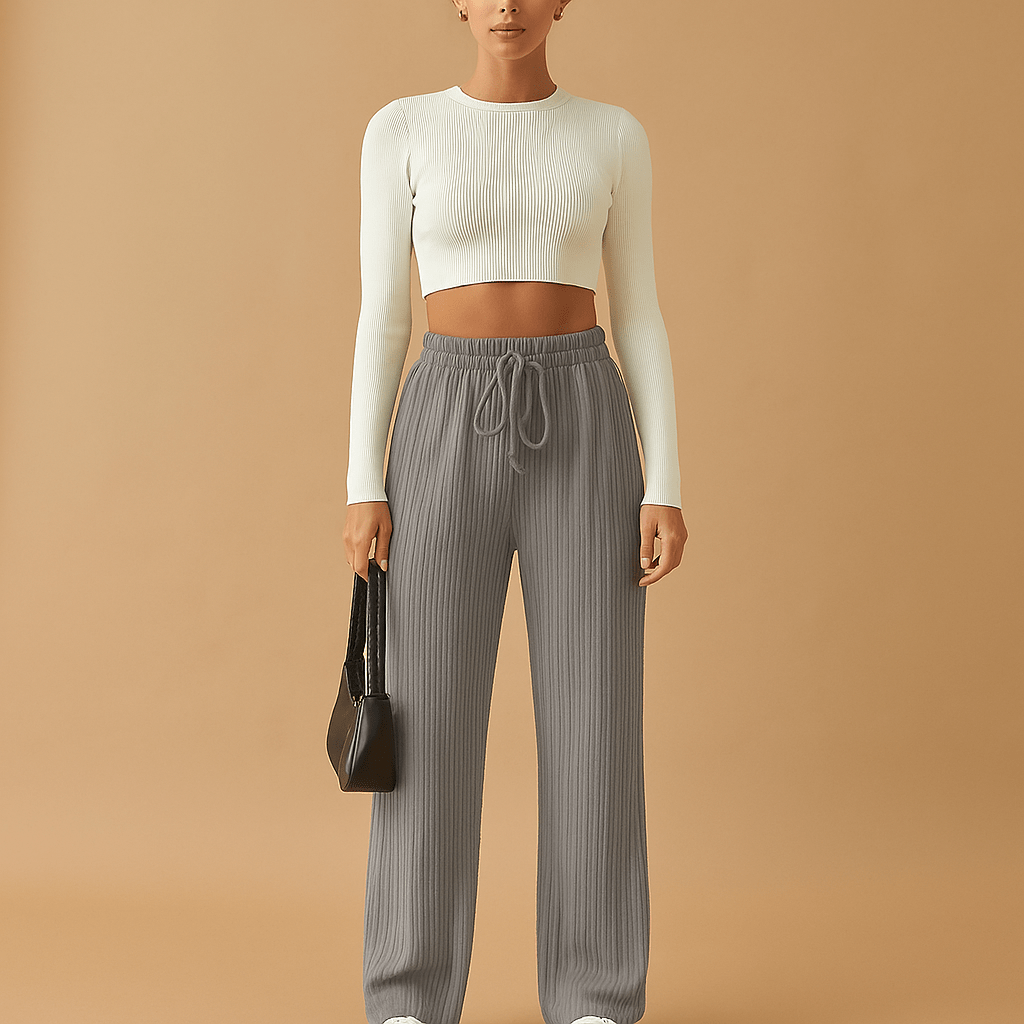 Cozy High-Waisted Leisure Pants - Perfect Blend of Comfort and Style