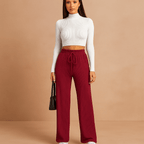 Cozy High-Waisted Leisure Pants - Perfect Blend of Comfort and Style