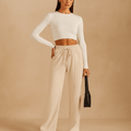 Cozy High-Waisted Leisure Pants - Perfect Blend of Comfort and Style