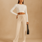 Cozy High-Waisted Leisure Pants - Perfect Blend of Comfort and Style