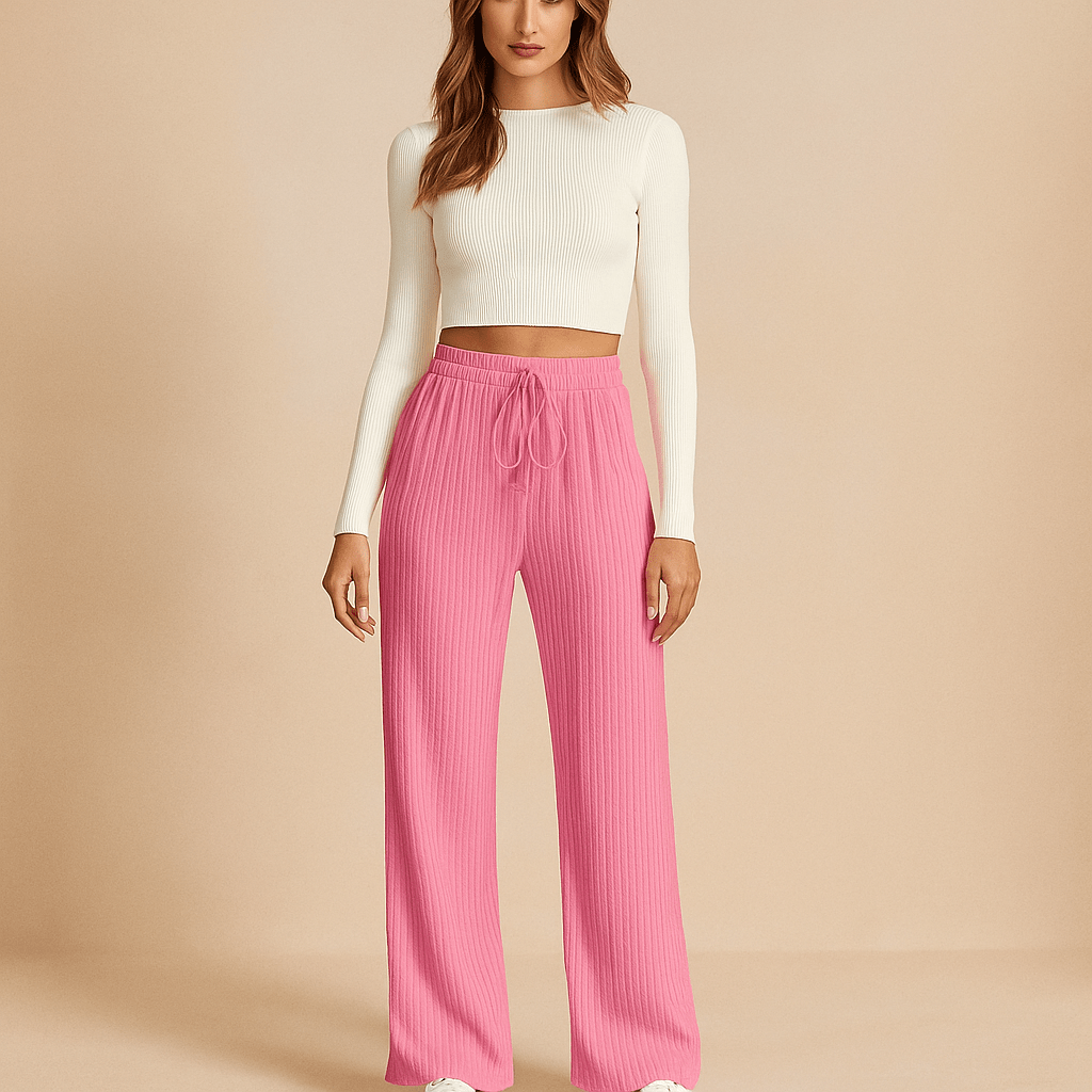 Cozy High-Waisted Leisure Pants - Perfect Blend of Comfort and Style