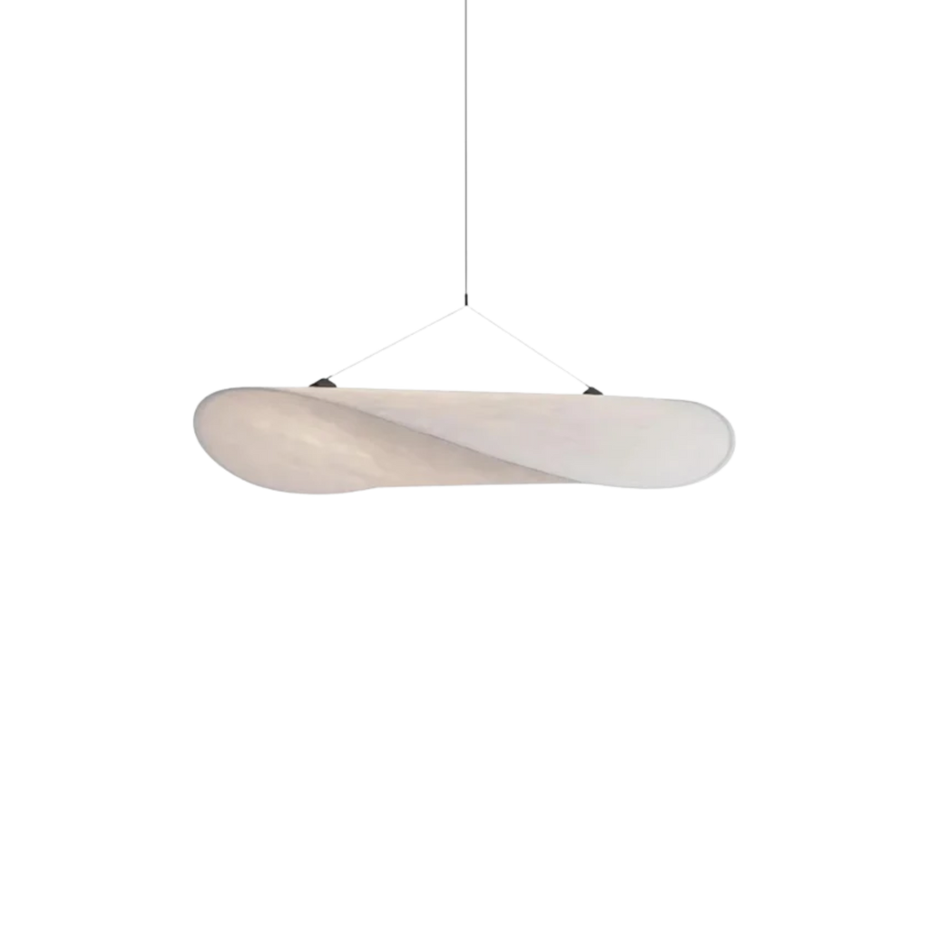 Pendant Light with Sculptural Ribbon Shade and Textured Diffuser for Bathroom Fixtures - Image 1