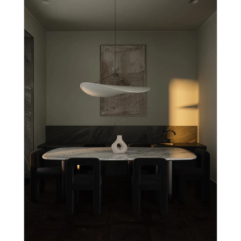 Pendant Light with Sculptural Ribbon Shade and Textured Diffuser for Bathroom Fixtures - Image 11
