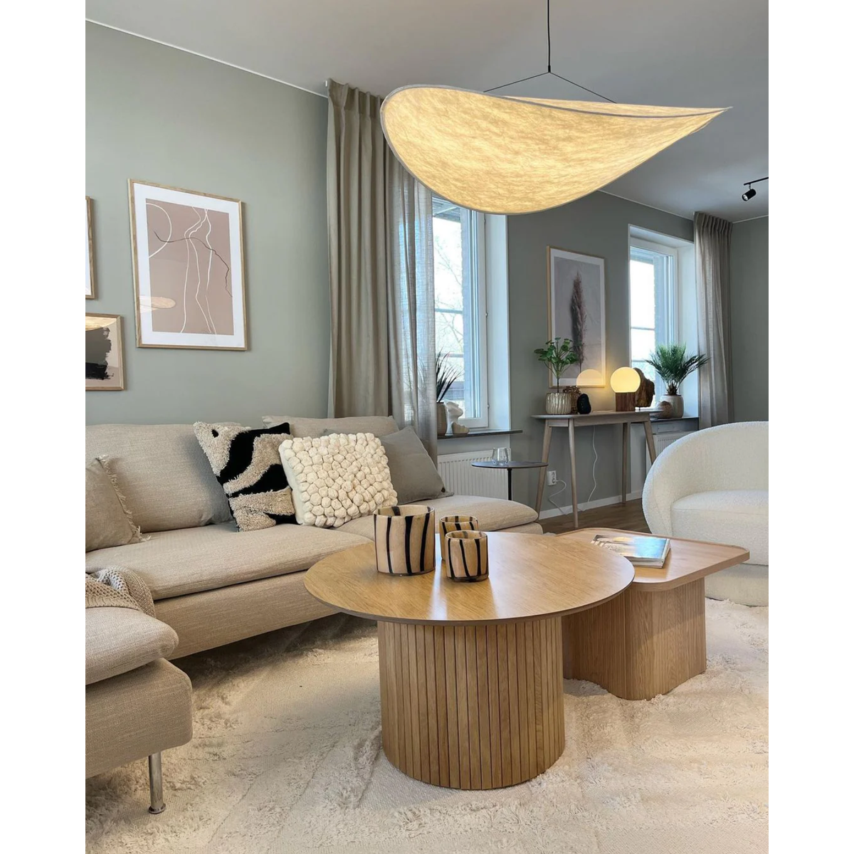 Pendant Light with Sculptural Ribbon Shade and Textured Diffuser for Bathroom Fixtures - Image 14