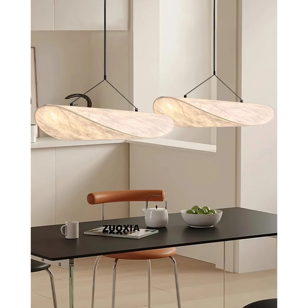 Pendant Light with Sculptural Ribbon Shade and Textured Diffuser for Bathroom Fixtures - Image 3