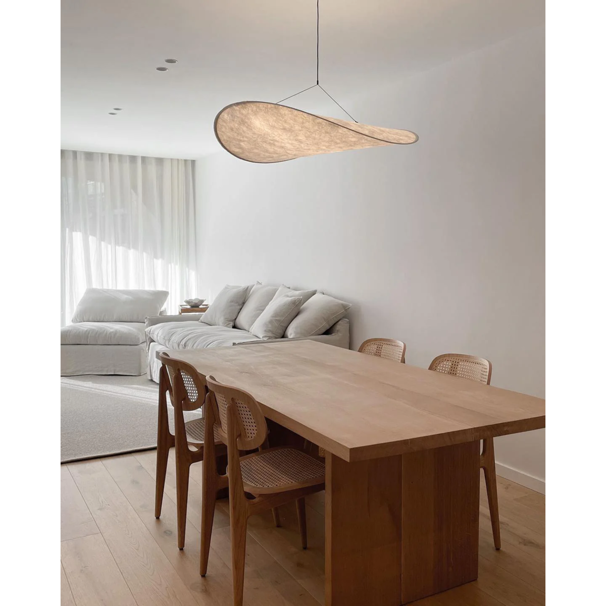 Pendant Light with Sculptural Ribbon Shade and Textured Diffuser for Bathroom Fixtures - Image 4