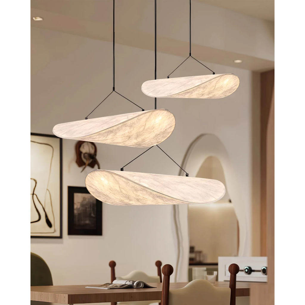 Pendant Light with Sculptural Ribbon Shade and Textured Diffuser for Bathroom Fixtures - Image 6