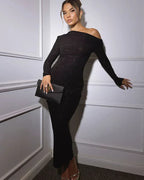 Sparkling Maxi Dress for Women – Elegant Long Evening Dress for Parties, Events and Special Occasions