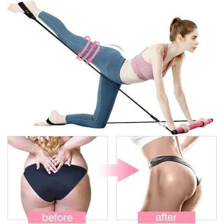 Pilates Bar Kit Portable Training Detachable Foam Grip Resistance Bands - Image 3