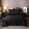 Pintuck Duvet Cover Set with Matching Pillowcases King Size Comforter Doona - Image 10