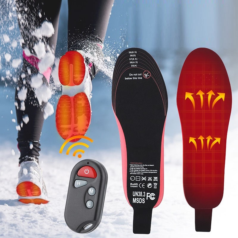 Plantar Fascia High Arch Support Custom Orthotic Heated Insoles with Remote Control - Image 2