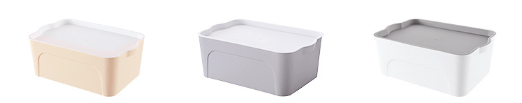 Plastic Storage Bin with Lid and Handles Stackable Organizer Containers Totes - Image 2