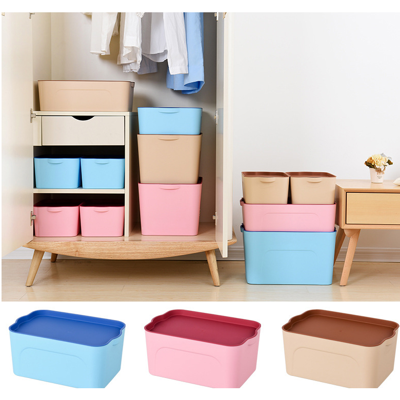 Plastic Storage Bin with Lid and Handles Stackable Organizer Containers Totes - Image 5