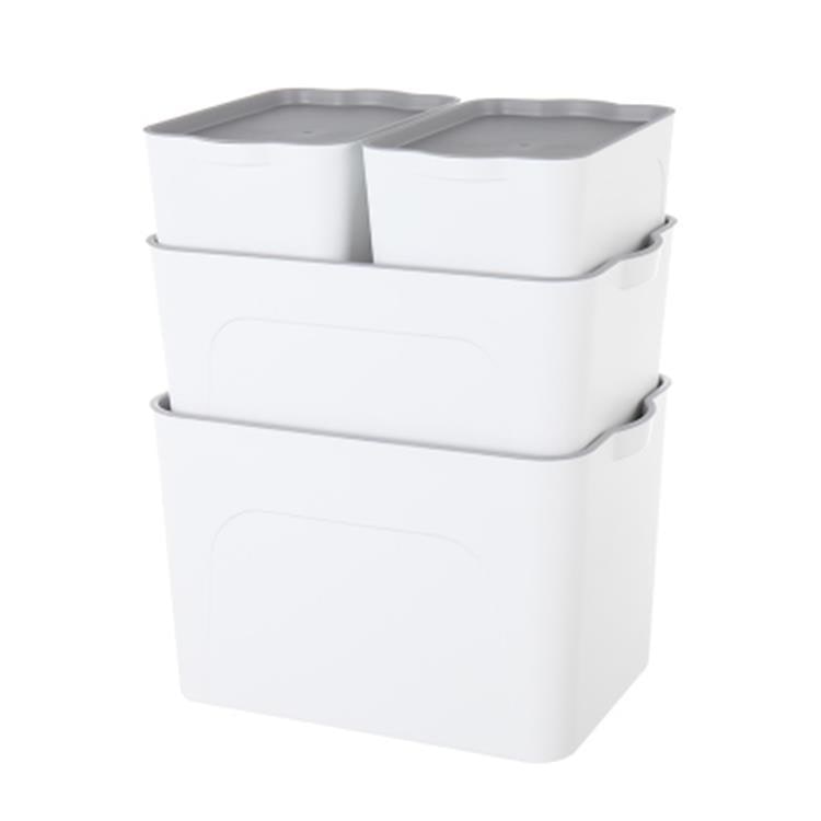 Plastic Storage Bin with Lid and Handles Stackable Organizer Containers Totes - Image 7