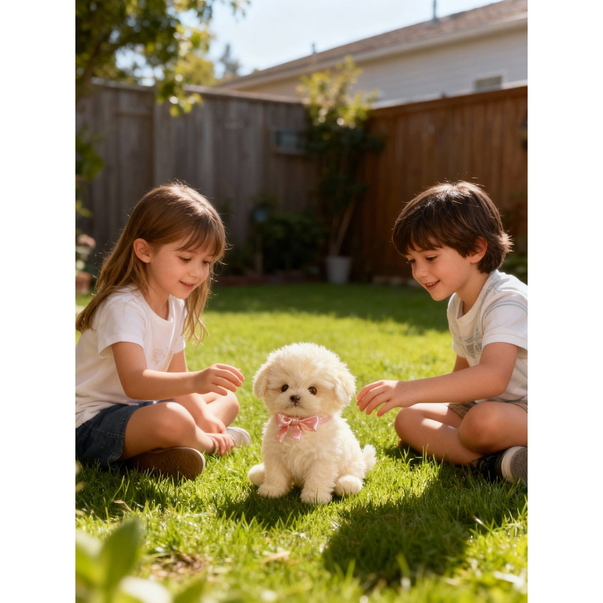 Plush Dog Toy with Soft Faux Fur and Realistic Puppy Features - Image 7