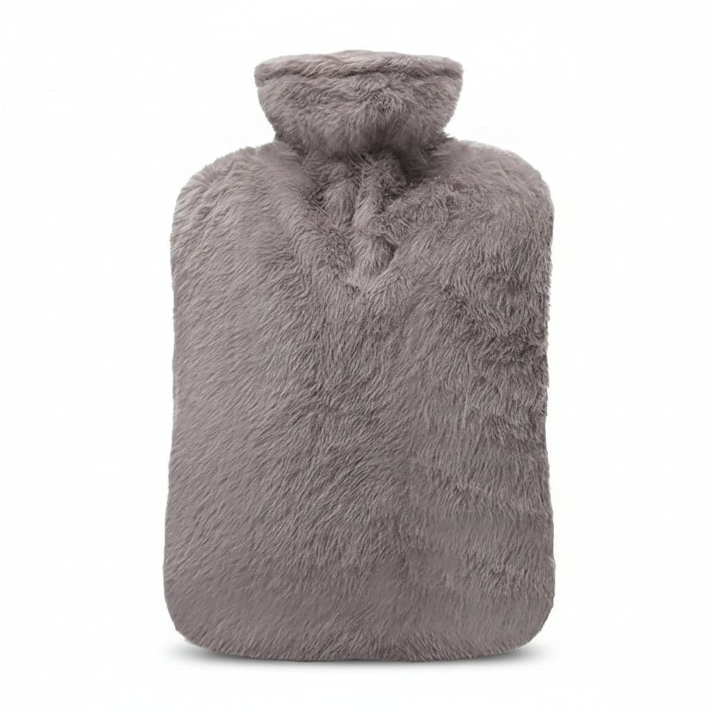 Plush Hot Water Bottle Heat Therapy Bag Faux Fur Removable Cover Portable 2 Liter - Image 7