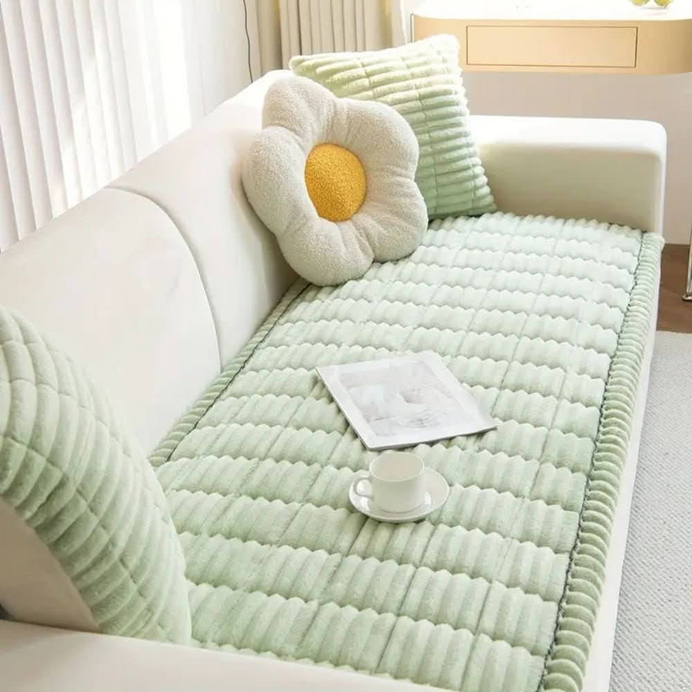 Plush Sofa Couch Cover with Non-Slip Backing for Seat and Cushion Protection - Image 2