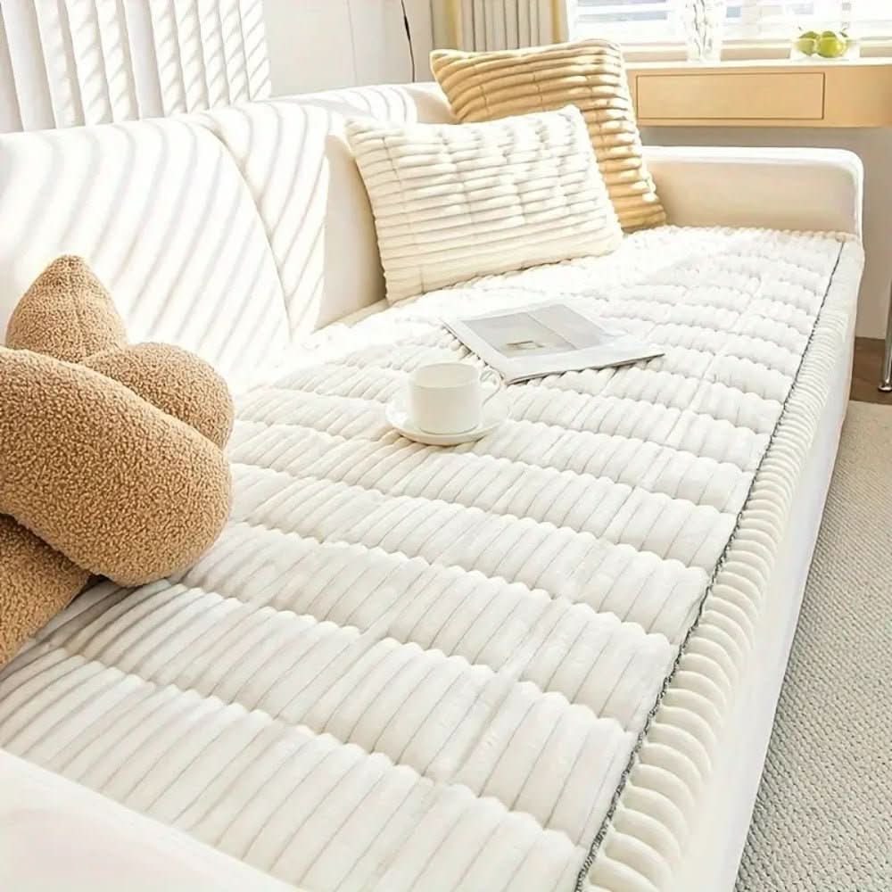 Plush Sofa Couch Cover with Non-Slip Backing for Seat and Cushion Protection - Image 3
