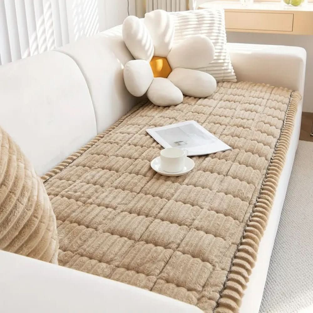 Plush Sofa Couch Cover with Non-Slip Backing for Seat and Cushion Protection - Image 4