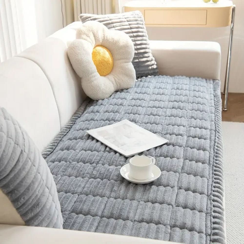 Plush Sofa Couch Cover with Non-Slip Backing for Seat and Cushion Protection - Image 6