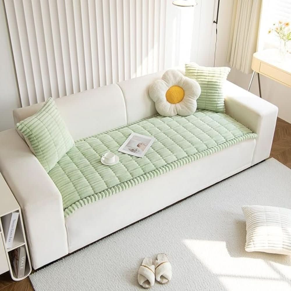 Plush Sofa Couch Cover with Non-Slip Backing for Seat and Cushion Protection - Image 9