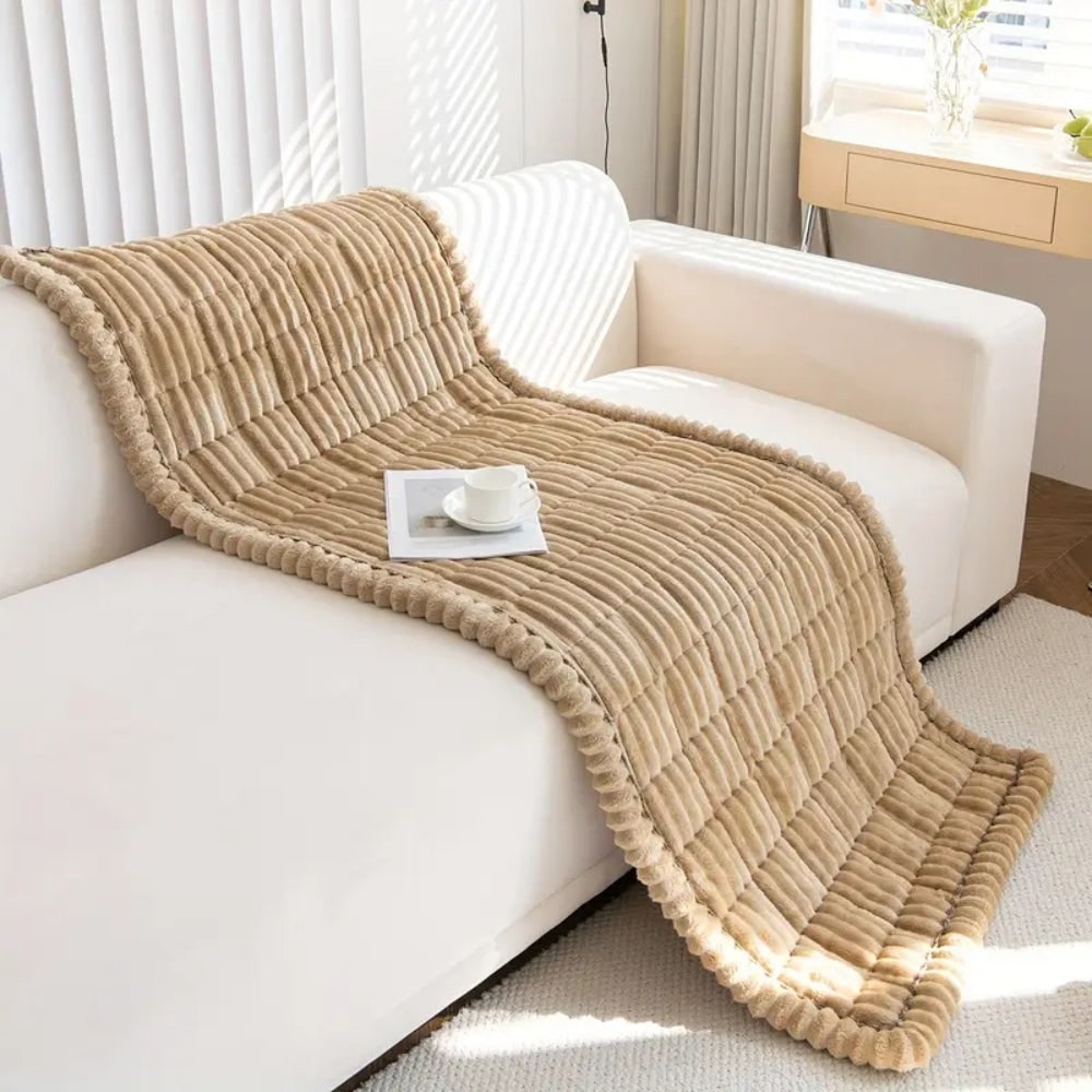 Plush Sofa Couch Cover with Pleated Edges and Non-Slip Backing - Image 10