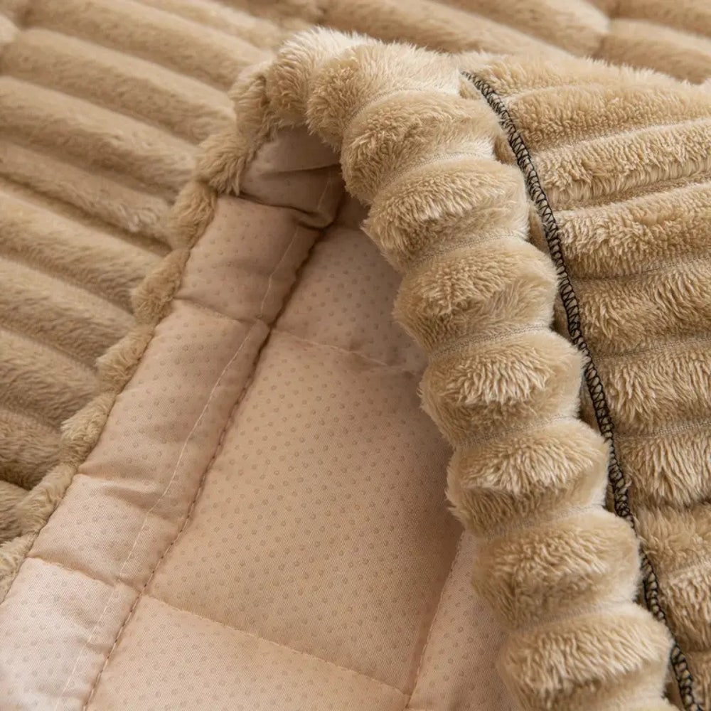 Plush Sofa Couch Cover with Pleated Edges and Non-Slip Backing - Image 5
