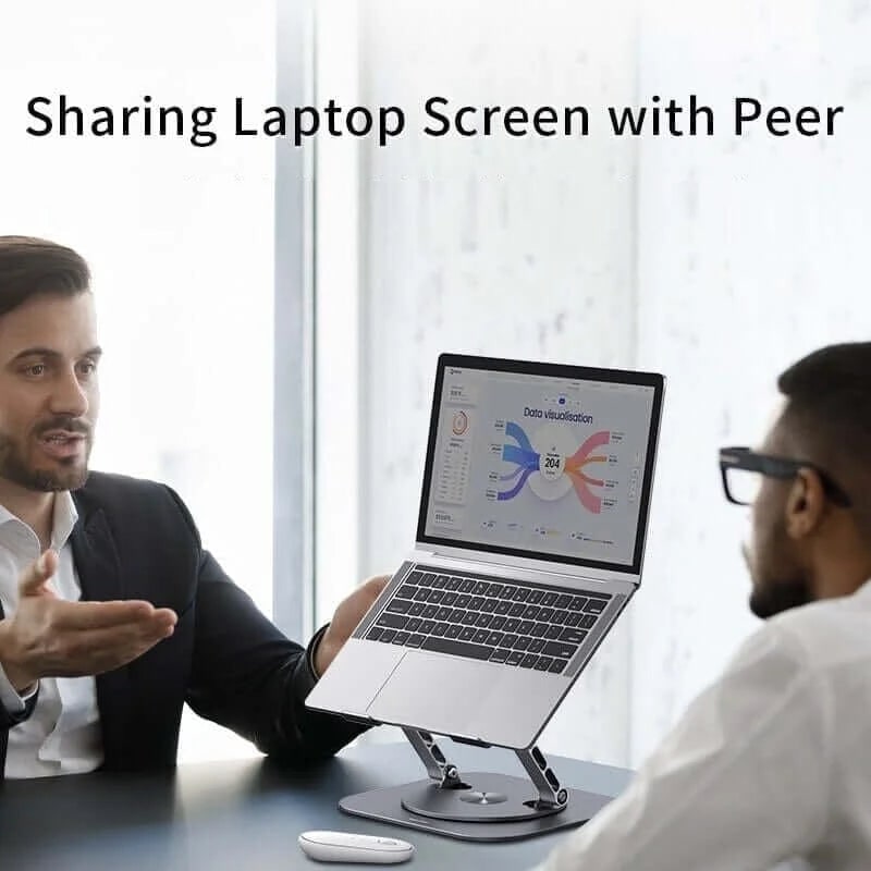 Portable Adjustable Ergonomic Laptop Stand with 360 Rotating Base and Aluminum Cooling Design - Image 10