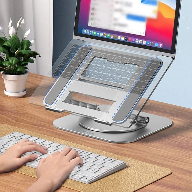 Portable Adjustable Ergonomic Laptop Stand with 360 Rotating Base and Aluminum Cooling Design - Image 5