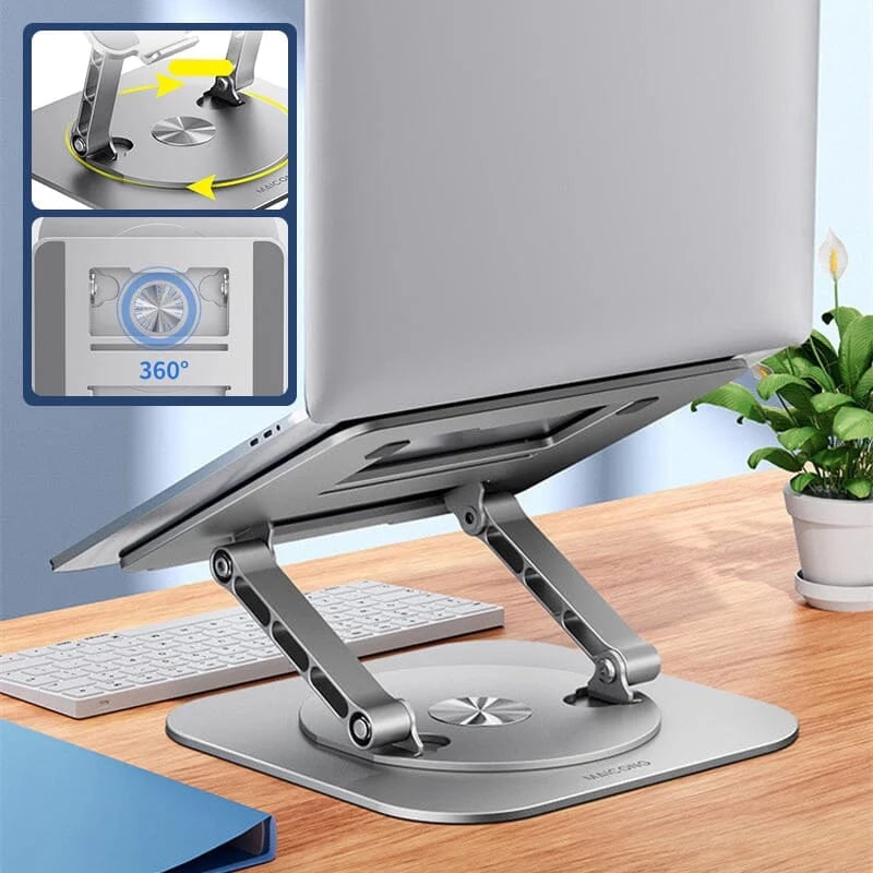 Portable Adjustable Ergonomic Laptop Stand with 360 Rotating Base and Aluminum Cooling Design - Image 7