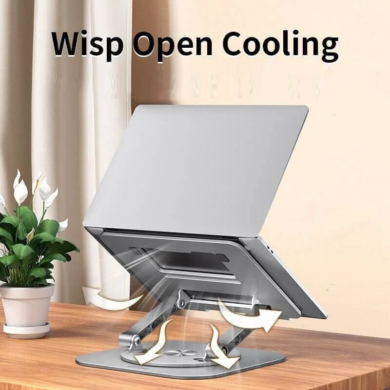 Portable Adjustable Ergonomic Laptop Stand with 360 Rotating Base and Aluminum Cooling Design - Image 8