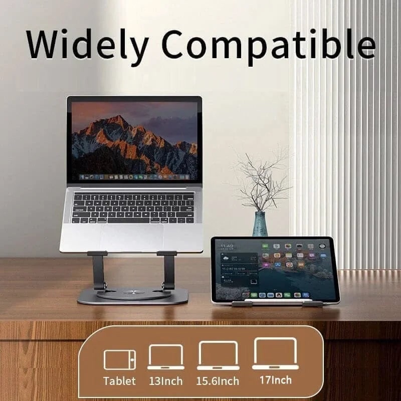 Portable Adjustable Ergonomic Laptop Stand with 360 Rotating Base and Aluminum Cooling Design - Image 9