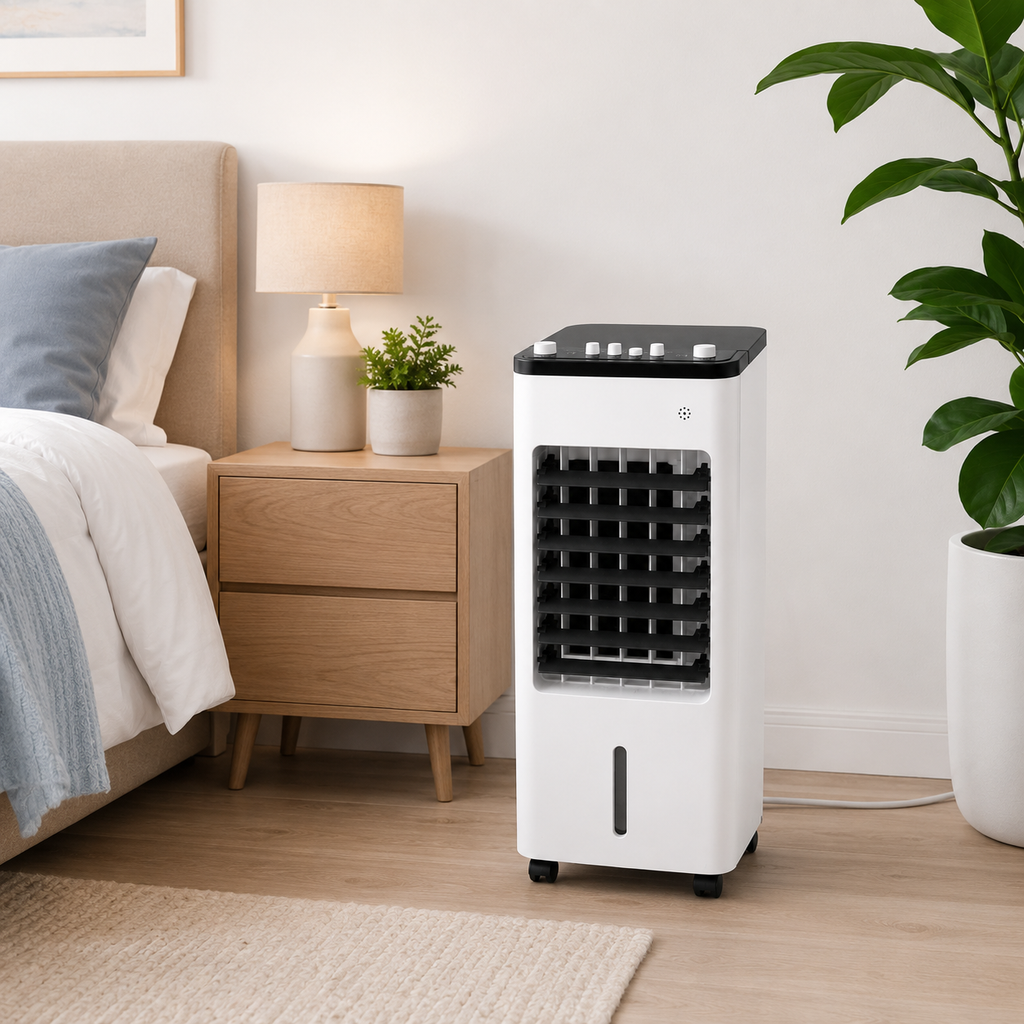 Portable Air Conditioner Evaporative Cooler with Fan and Humidifier on Wheels - Image 3
