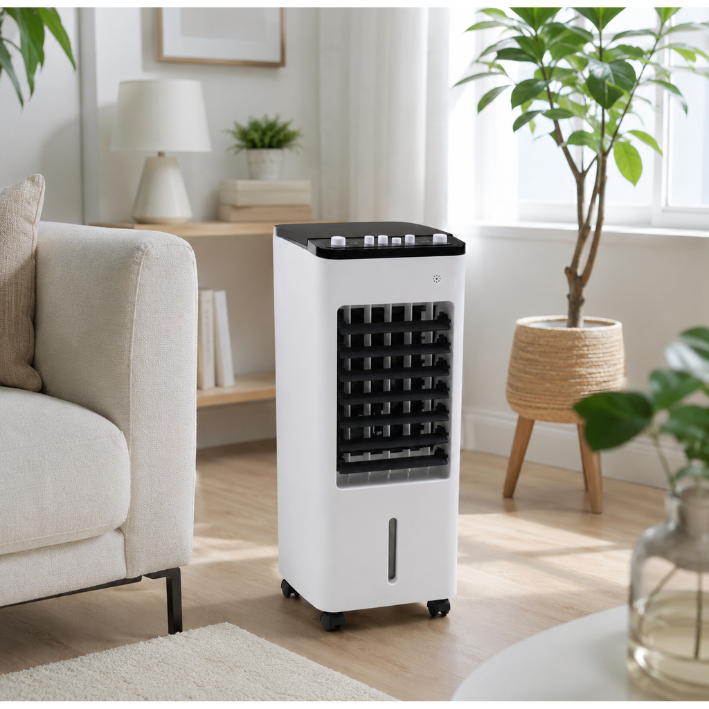 Portable Air Conditioner Evaporative Cooler with Fan and Humidifier on Wheels - Image 5