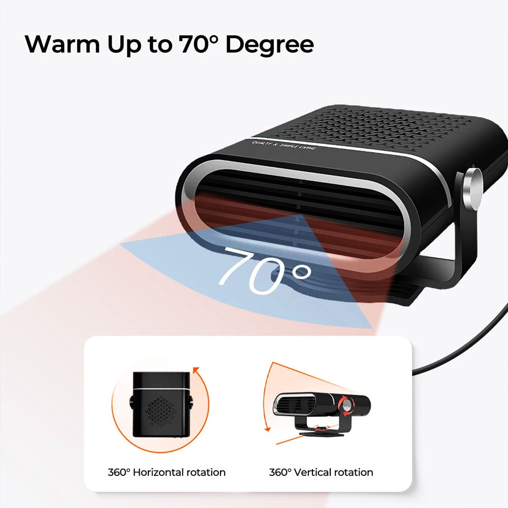 Portable Car Heater 12v Auto Vehicle with Dashboard Mount and Defroster - Image 8