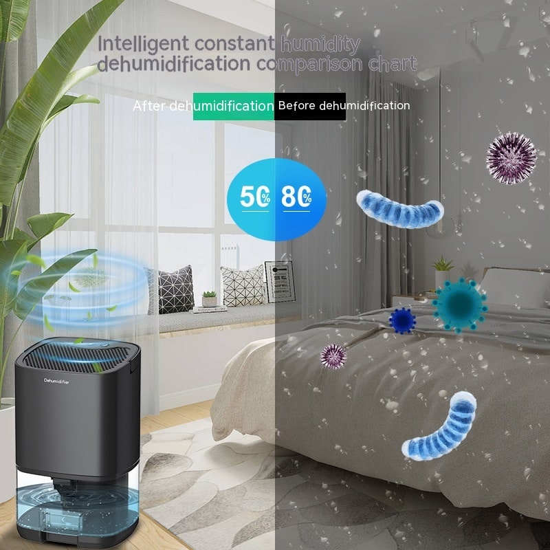Portable Dehumidifier for Basement and Bedroom with Transparent Tank and Drain Hose - Image 5
