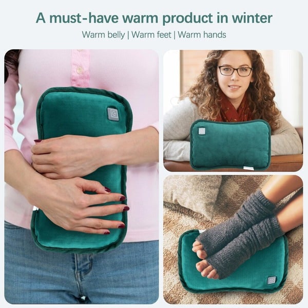 Portable Electric Heating Pad with USB Charging and Plush Flannel Cover - Image 2